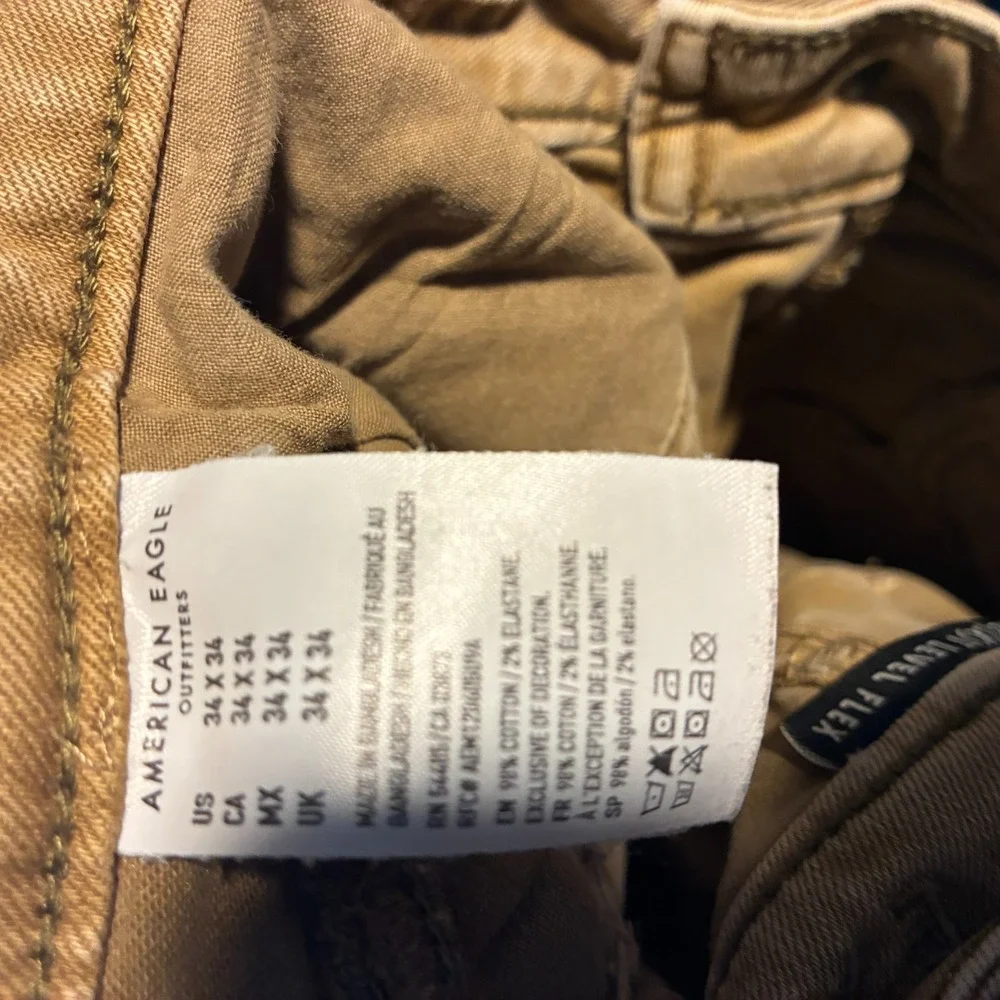 American Eagle Next Level Flex Skinny Jeans Mens 34x34 Khaki Tan